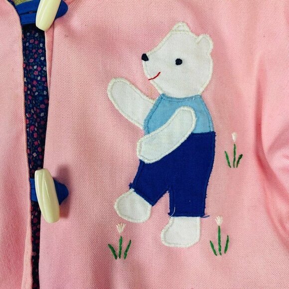 Girls Vintage Handmade in USA Jacket Bears Sz 5 / 6  Specially Fashioned - Picture 11 of 12